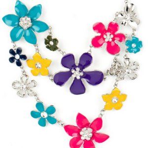Multi colored Flower Necklace empire Zi
